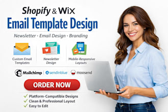 design shopify wix email template newsletter design moosend sendinblue mailchimp