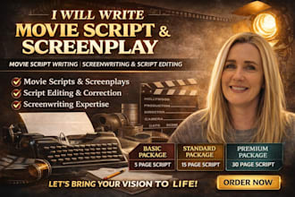 write movie script screenplay movie script writing screenwriting script editing
