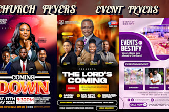 design modern church flyer, event flyer, church  program flyer, postcard design