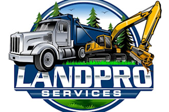 design modern land clearing logo