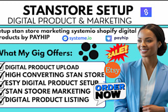 setup stan store marketing systemio shopify digital products by payhip