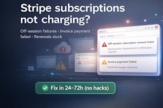 fix stripe subscription not charging and off session payment failures