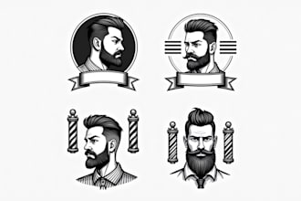 design super barbershop logo with express delivery