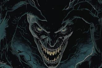 draw horror dark art character creature illustration cover