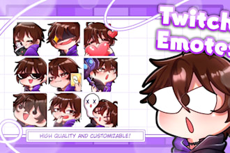 draw custom twitch, discord emotes in my style