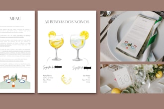 design an elegant wedding invitation and stationery