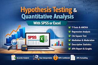 do hypothesis testing, quantitative analysis with spss or excel