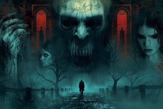draw horror concept or background painting