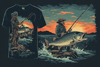 design an amazing fishing tshirt