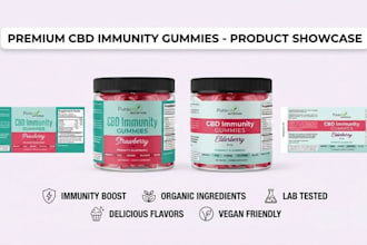 create premium product label design, cbd hemp label design, supplement label