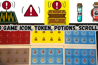 draw roll20, dnd, tabletop, ttrpg tokens, icons design portraits for your  games