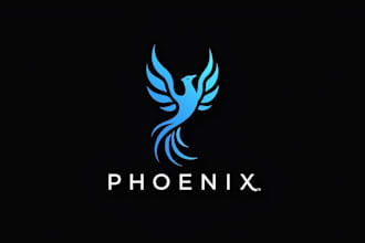 design different blue phoenix bird logo only 15 hours