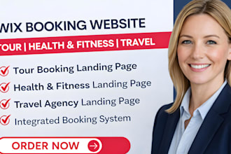 design wix tour travel booking landing page website health fitness web developer