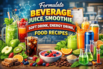 formulate beverage, juice, smoothie, soft drink, energy drink, food recipes