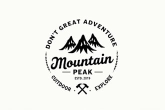 create an awesome mountain logo with express delivery