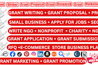 grant research write grant proposal for nonprofit charity startup small business