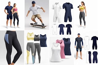design 2d and 3d sportswear, gymwear, skateboard and mockup for you
