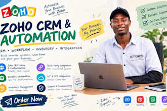build zoho crm setup, zoho automation, inventory workflow, integration, iot DIY