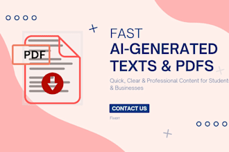 create ai generated texts, summaries, and pdfs for projects