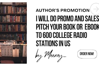 do promo and sales pitch your book ebook to 600 college radio stations in US