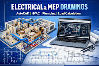 design plumbing plan, hvac layout, mep drawing and autocad