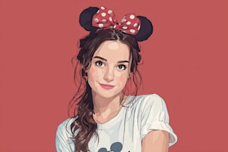 draw your portrait in disney animation style