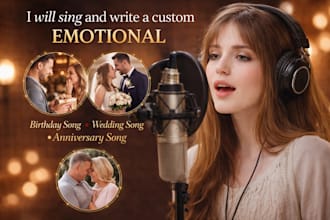 sing write custom song emotional birthday song, wedding song, anniversary song