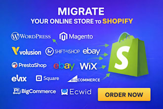 migrate wordpress magento volusion shift4shop prestashop ebay to shopify store