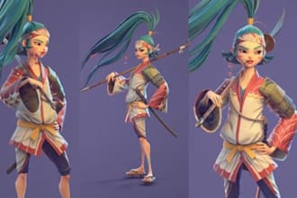 do stylized realistic 3d game character model rigging for unity unreal engine