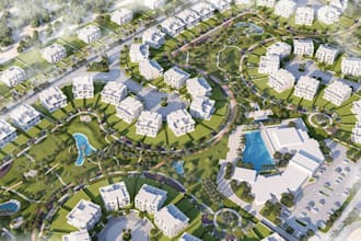 transmute townhouse community,duplex housing,residential development,3dlandscape