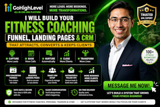 build gohighlevel fitness coaching funnel landing page and CRM