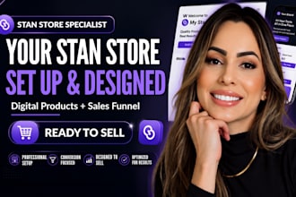 set up and design your stan store for digital products and marketing