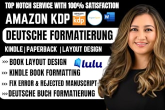 do german KDP book formatting kindle book formatting and paperback layout design