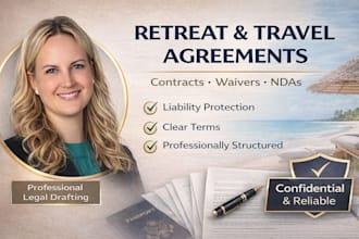 draft retreat agreement, travel contract, liability waiver and release form