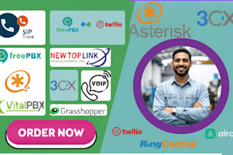 setup asterix voip freepbx vicidial twilio aircall nextival cloud pbx