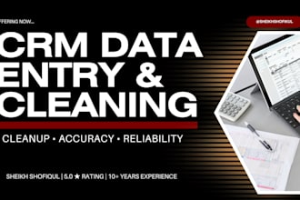 do CRM data entry and data cleanup for your business