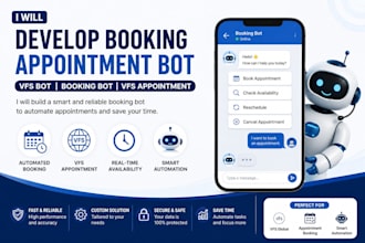develop booking appointment bot,vfs bot,booking bot,vfs appointment