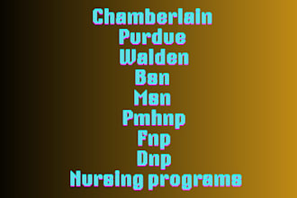 do chamberlain, purdue, walden, bsn, msn, pmhnp, fnp and dnp nursing