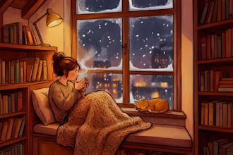 create aesthetic lofi illustration lofi character, cozy lofi art anime cartoon
