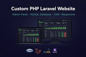 build custom PHP laravel website with admin panel, mysql database and cms