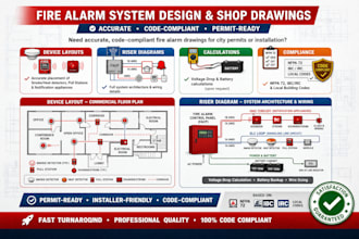 design permit ready fire alarm shop drawings and nfpa 72 cad layouts