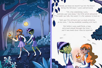 create a doublepage spread illustration