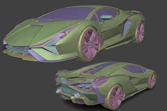 do 3d car modeling, cad model, car body kit, vehicle design, design car part