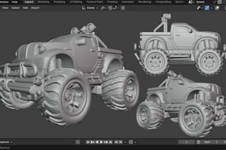 do 3d car model, 3d car design, 3d vehicle, for 3d printing or digital rendering