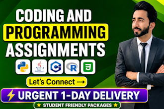 do coding or cs assignments, projects and tasks in python, java, c, cpp, r, rust
