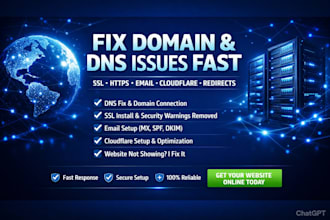 fix domain issue, site down, ssl fix, https error and premium setup