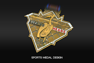 design a premium custom sports medal for marathon or trail
