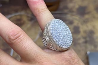 design solitaire jewelry ring pack with diamond stone or 3d printable skull ring