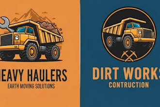 make graceful and fantastic dump truck logo design