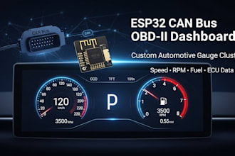 do esp32 can bus obd ii automotive dashboard gauge cluster tft lcd oled display
